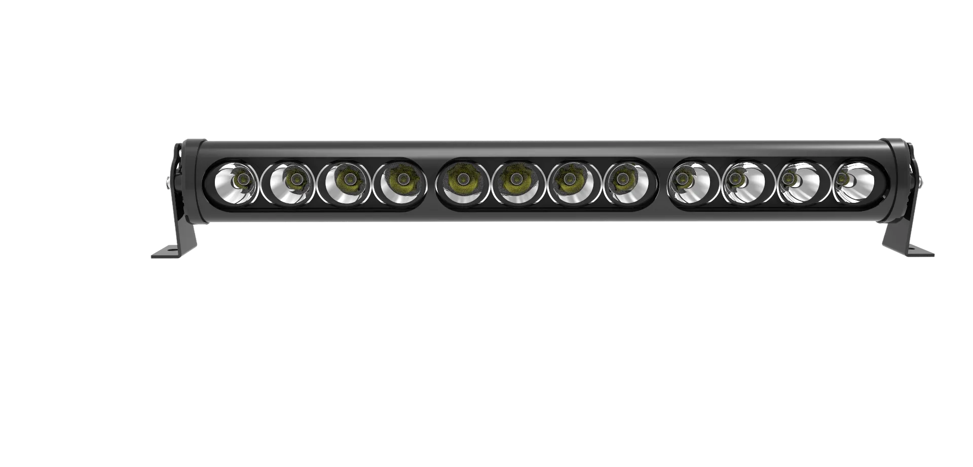 LED light bar with customizable lenses, LEDs and housing