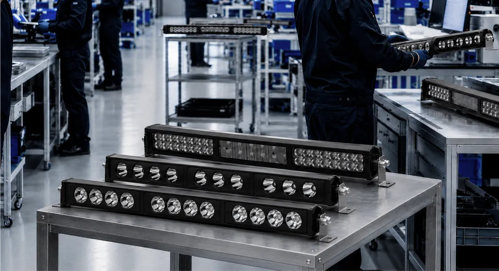 Light bars undergoing validation testing