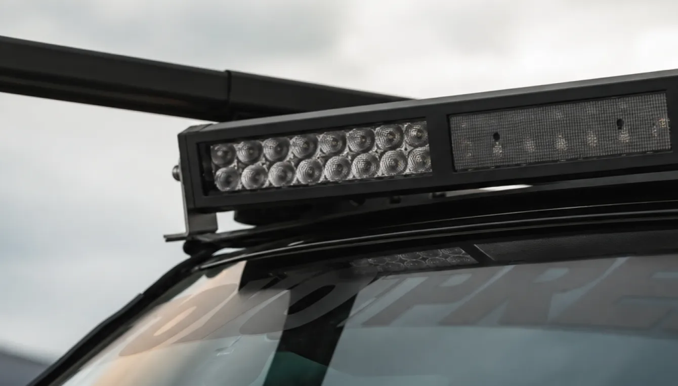 DL201 LED work light mounted on a vehicle roof