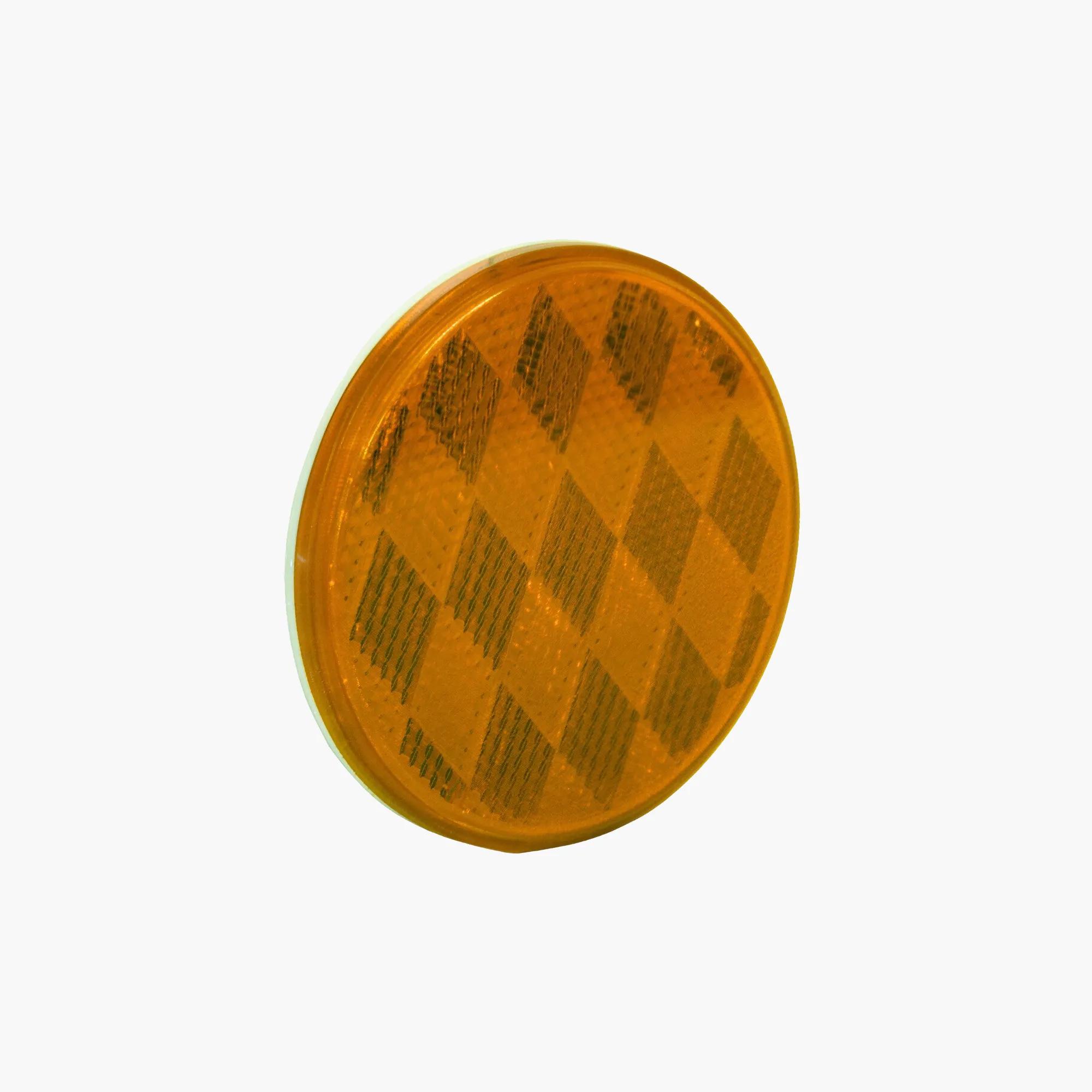 3-3/16 In. Round Self-Adhesive Reflector, Amber