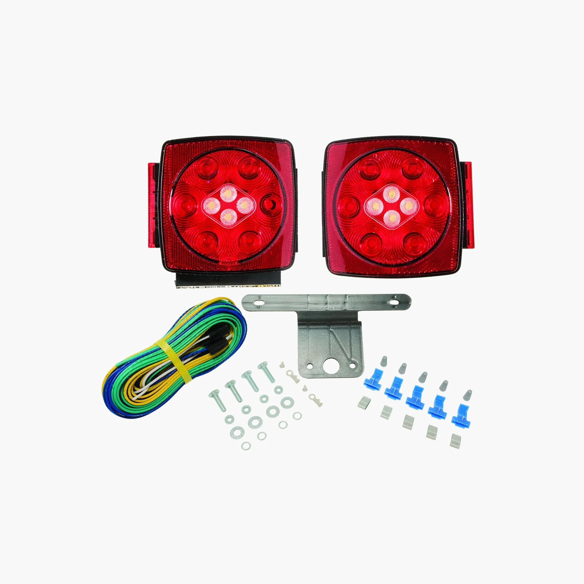 LED Submersible Square Trailer Light Kit with Integrated Back-up